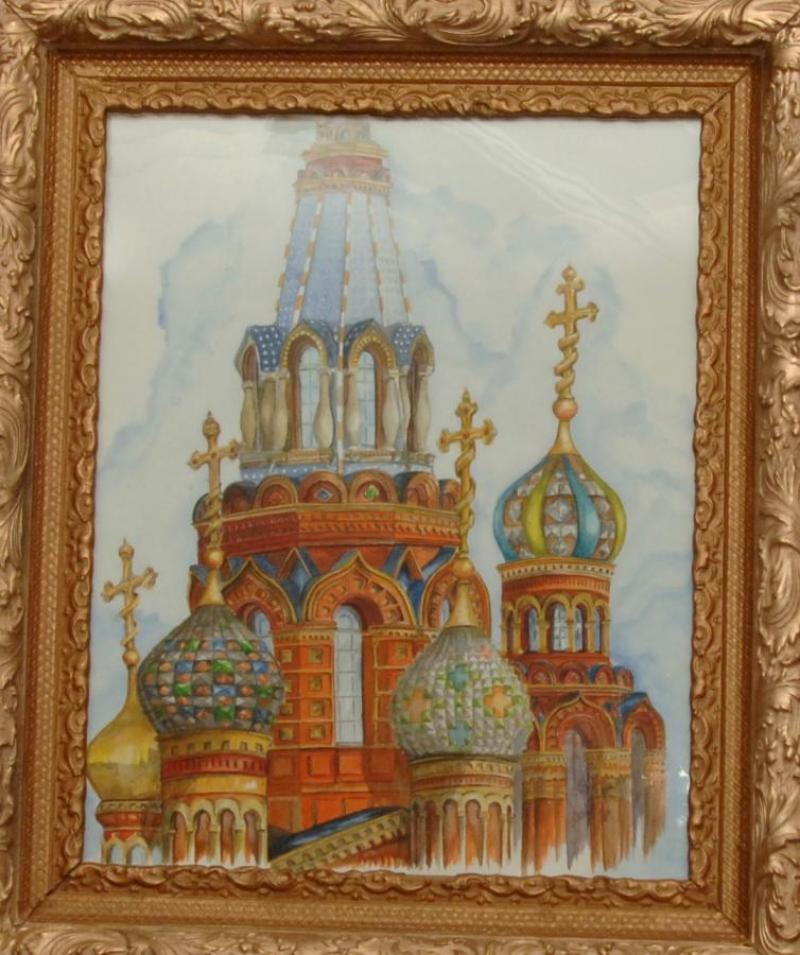Second Place Transparent Painting - “Redeemer Church St Petersburg Russia”, by James Koppen of Pine City