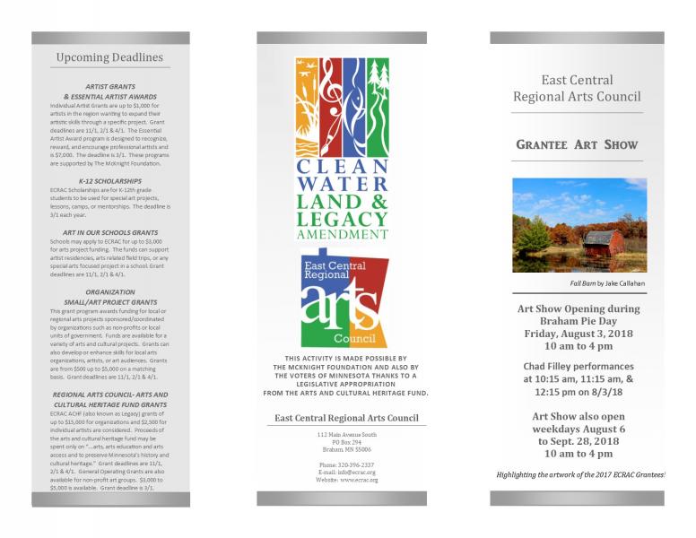 ECRAC Final Grantee Art Show 2018 Brochure