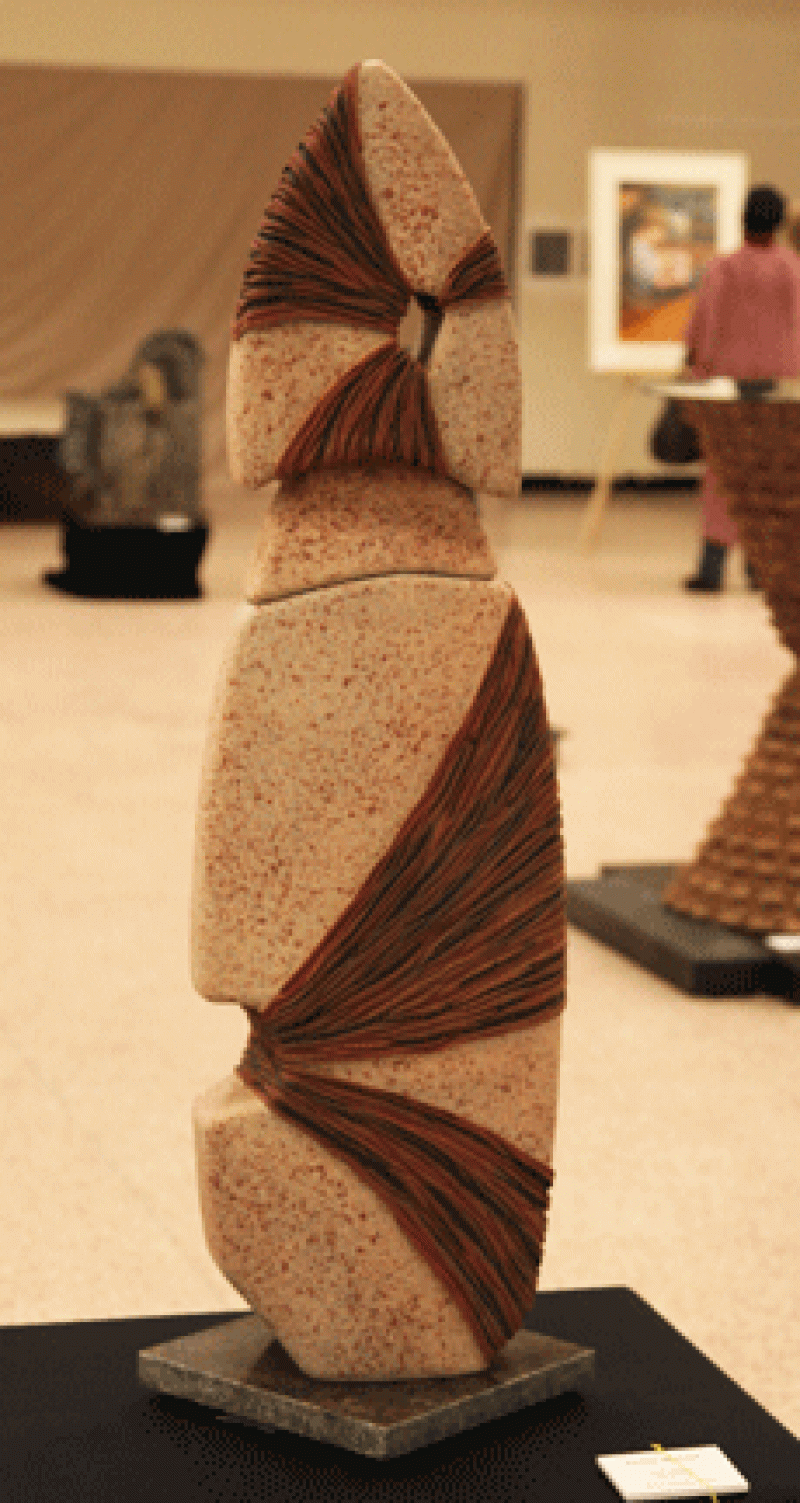 ECRAC Purchase Award Aeolian Monolith by Ken Larson of Sturgeon Lake