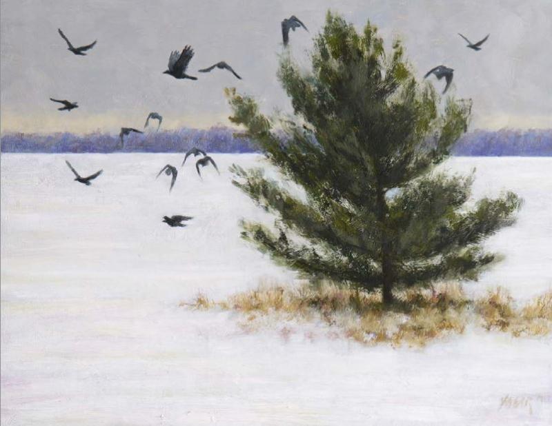 Crows and a Pine by Nathan Hager