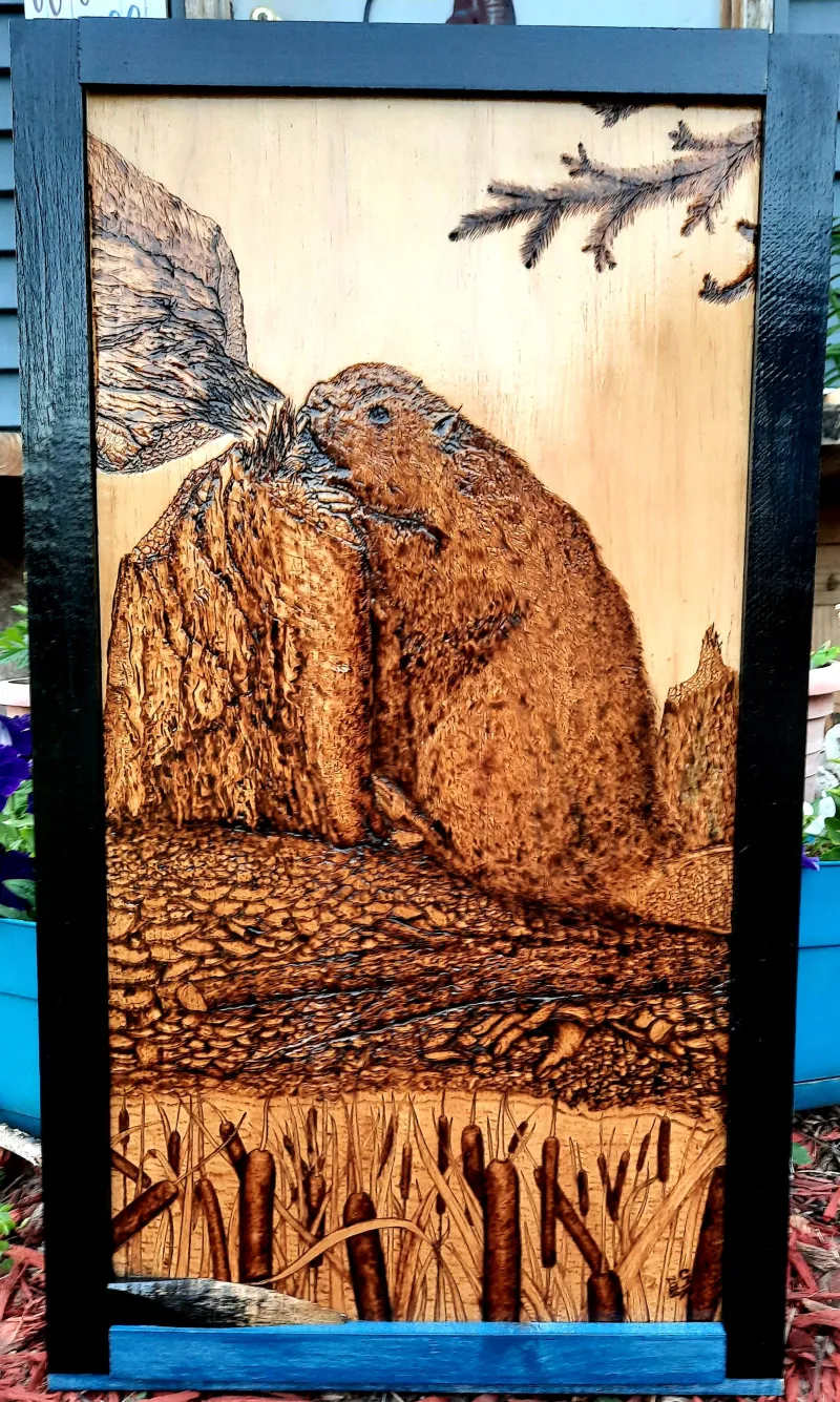 Hidden Within by Cynthia Rue - Wood Burning on wood - Award of Merit