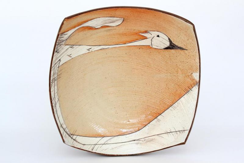 Sandhill Crane Platter by Matthew Krousey