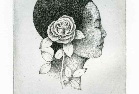 Rose, solar plate etching