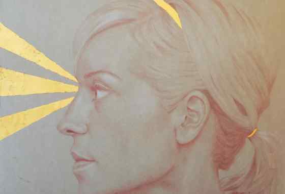 Sight, colored pencil with gold foil by Erica Belkholm of Mora, MN