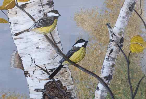 Joyce Wilking Chickadees in Birch Tree  - Artistic Merit Award