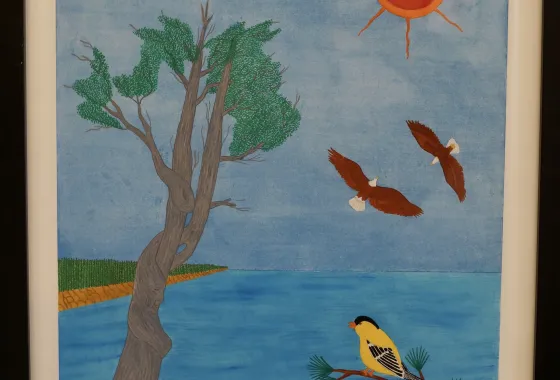 Miskwaasige Gichi-gami Anishinaabe (Red Sun Over Lake Ojibwe)