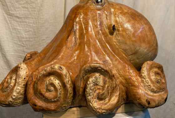 Thadeus Christiansen Octopus wood carving - Artistic Excellence Award