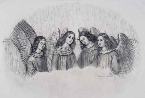 The Four Angels of Torcello by Marilyn Cueller - Merit Award, Drawing
