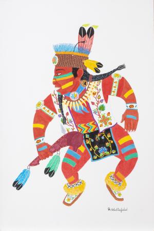 Ojibwe Mitigwaki Niimid (Ojibwe Woodland Dancers) by Robert DesJarlait
